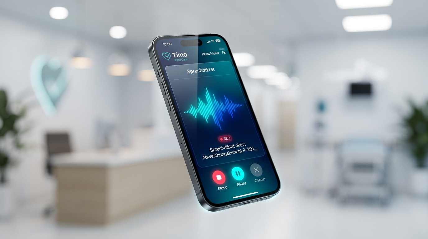MediStein KI Mobile Pflege-App mit Sprachdiktat