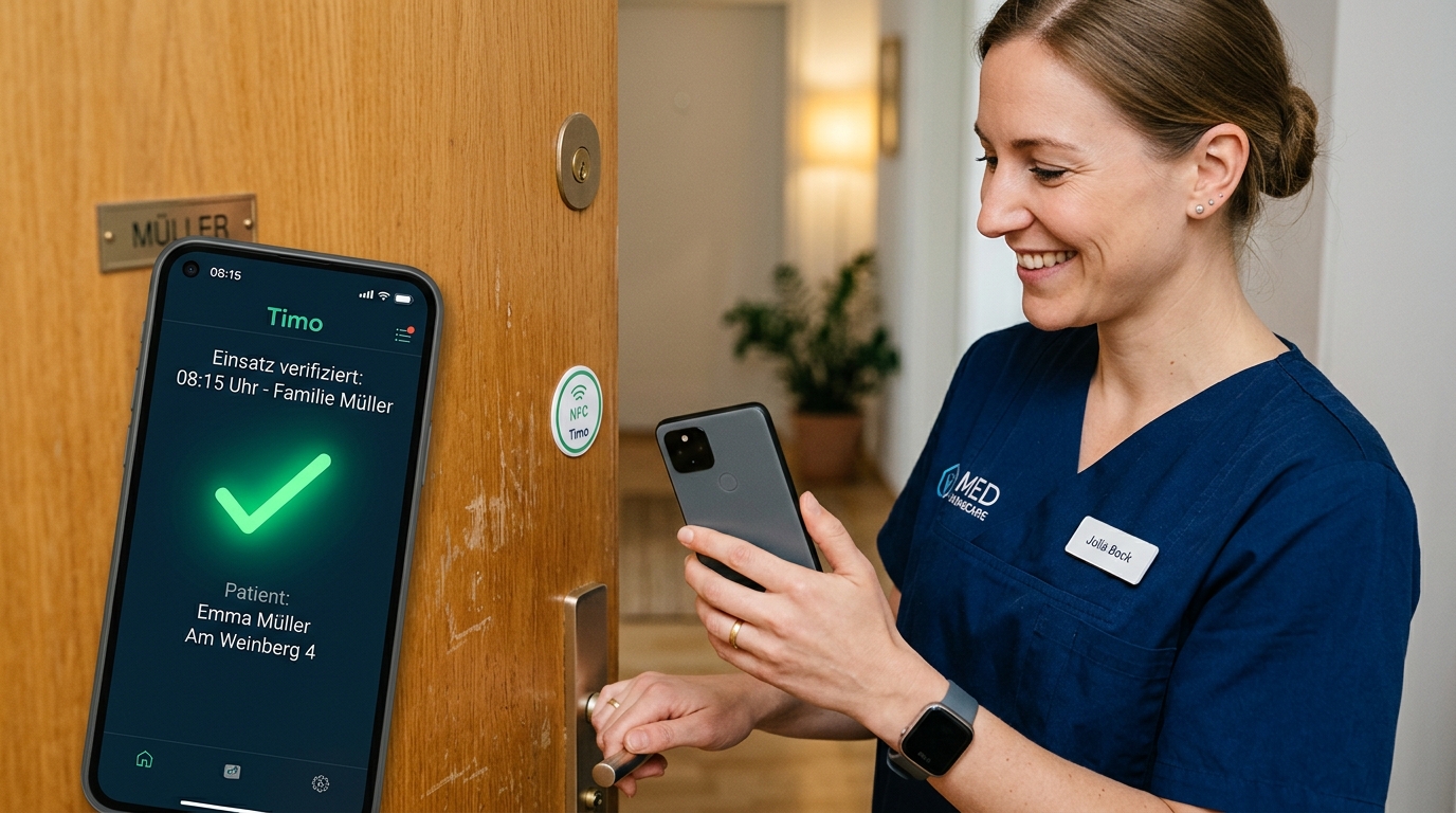 NFC Check-In bei Klientin